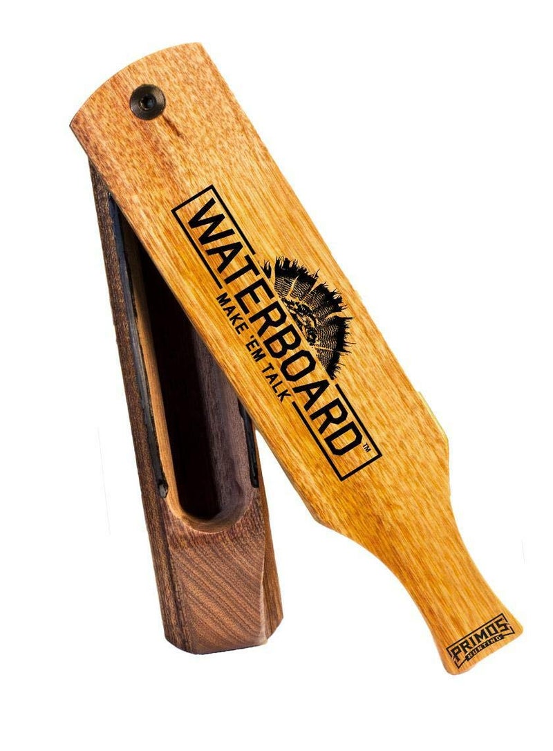 Primos Hunting Waterboard Wood Grain Turkey Box Call, Waterproof Turkey Call with Multiple Sounds PS257 - Image 1